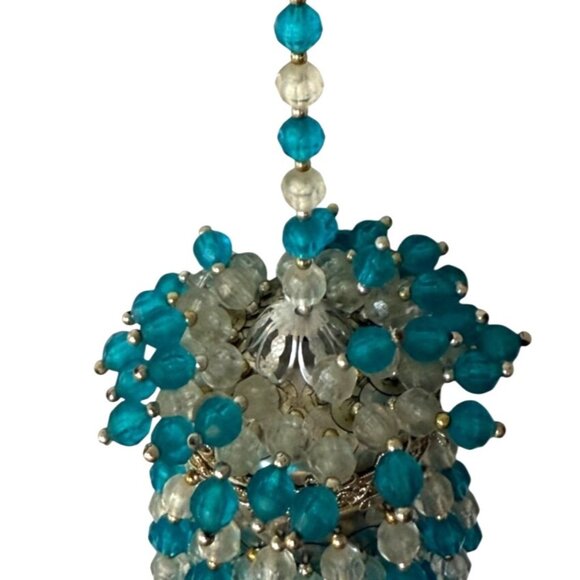 Christmas Cascading Chandelier Ornament Beaded Tea Ball Fan Pull Charm Bohemian - Picture 7 of 10